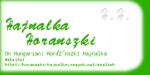 hajnalka horanszki business card